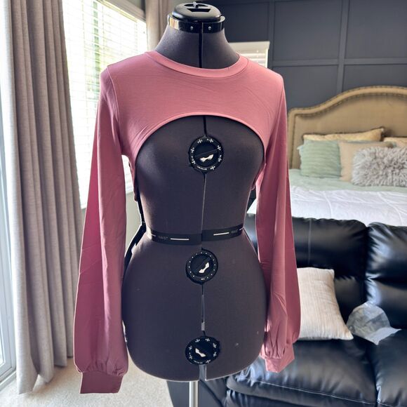 Vivacious.Honey x The Drop Pink Cropped Shrug Top | Size Small | Modal Blend - Picture 1 of 8